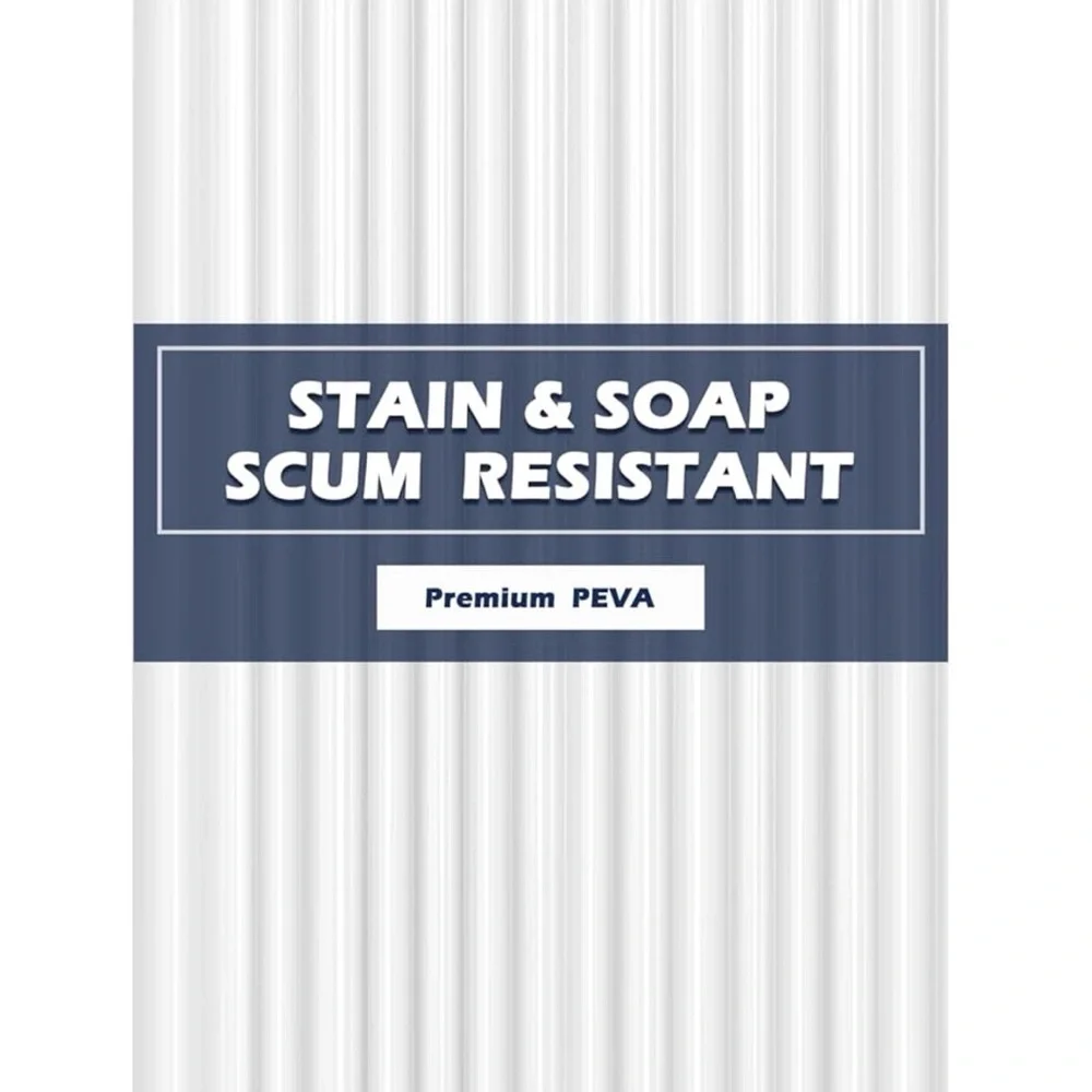 BUNDLE Barossa Fabric Snap-in Shower Liner & Clear Shower Curtain liner PEVA